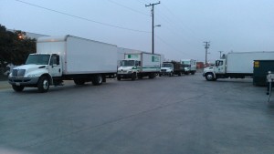 Trucks Leaving